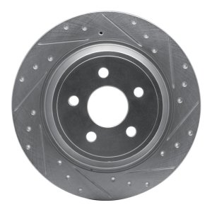 Ford Fusion Brake Rotor (1) - Rear Right - R1 Concepts - Drilled & Slotted - Silver - `15-`24 Ford Fusion Brake Rotor (1) - Rear Right - R1 Concepts - Drilled & Slotted - Silver - `15-`24